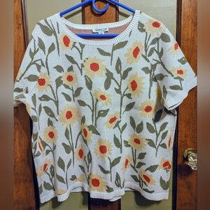 Coldwater Creek: Sunflower Knit Short‑Sleeve Sweater – PXL
